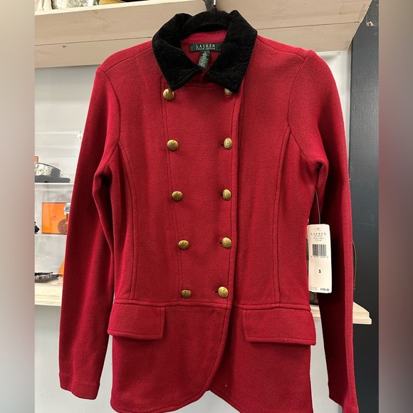 RALPH LAUREN Women's Scarlet Double-Breasted Blazer - Picture 2 of 8